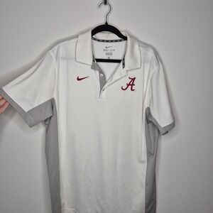 Nike Dri-Fit Alabama Polo Shirt College Football Roll Tide Game‎ Day Fan Gear L